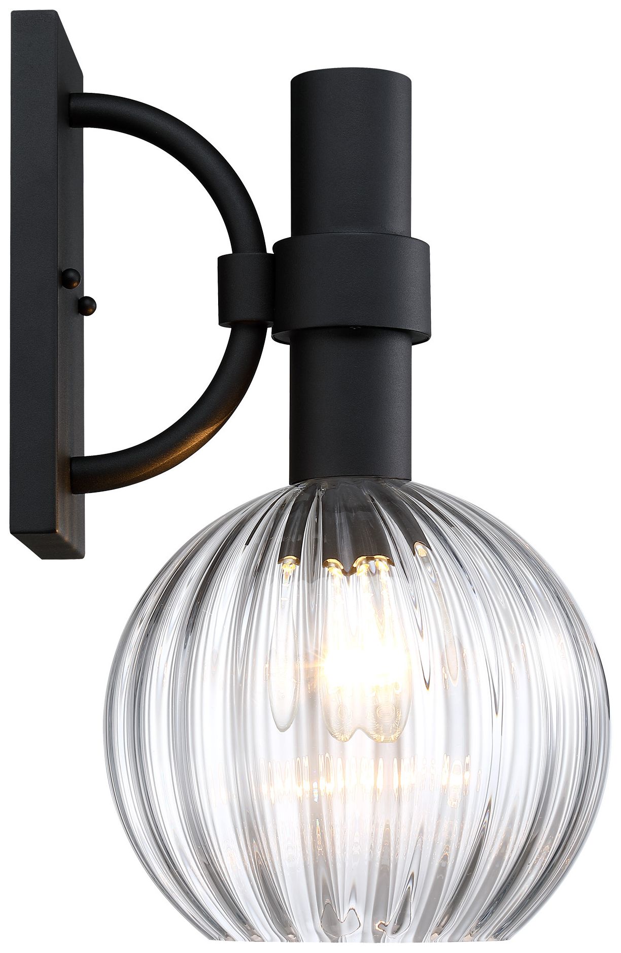 Image 6 Fernwood 9 in. 1-Light Black Outdoor Wall Sconce Light for Porches more views