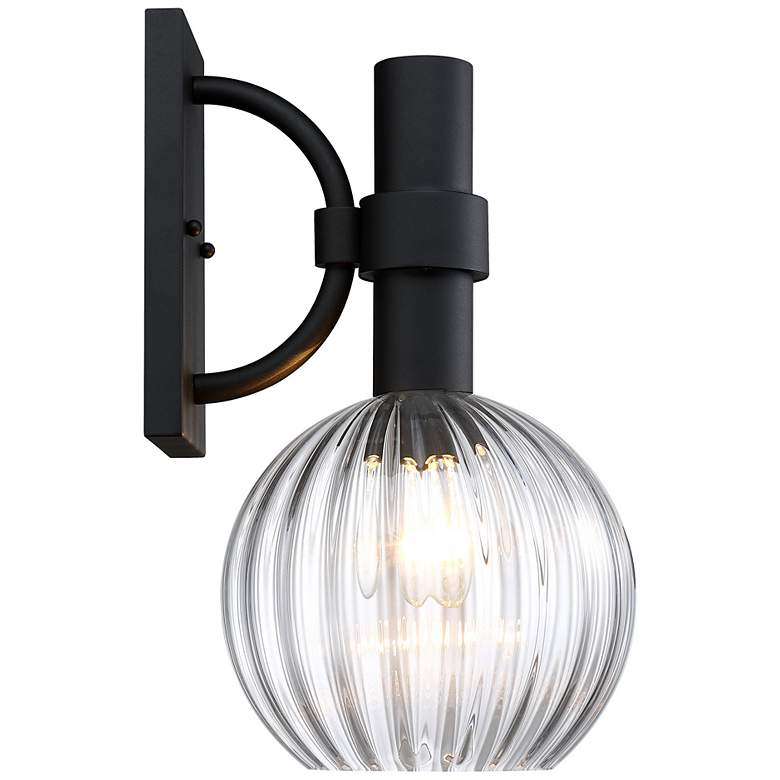 Image 6 Fernwood 9 in. 1-Light Black Outdoor Wall Sconce Light for Porches more views