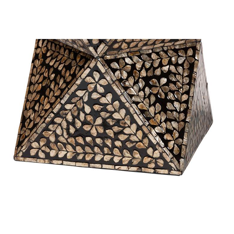 Image 4 Feronia 13 3/4"W Black and Bronze Mother of Pearl End Table more views