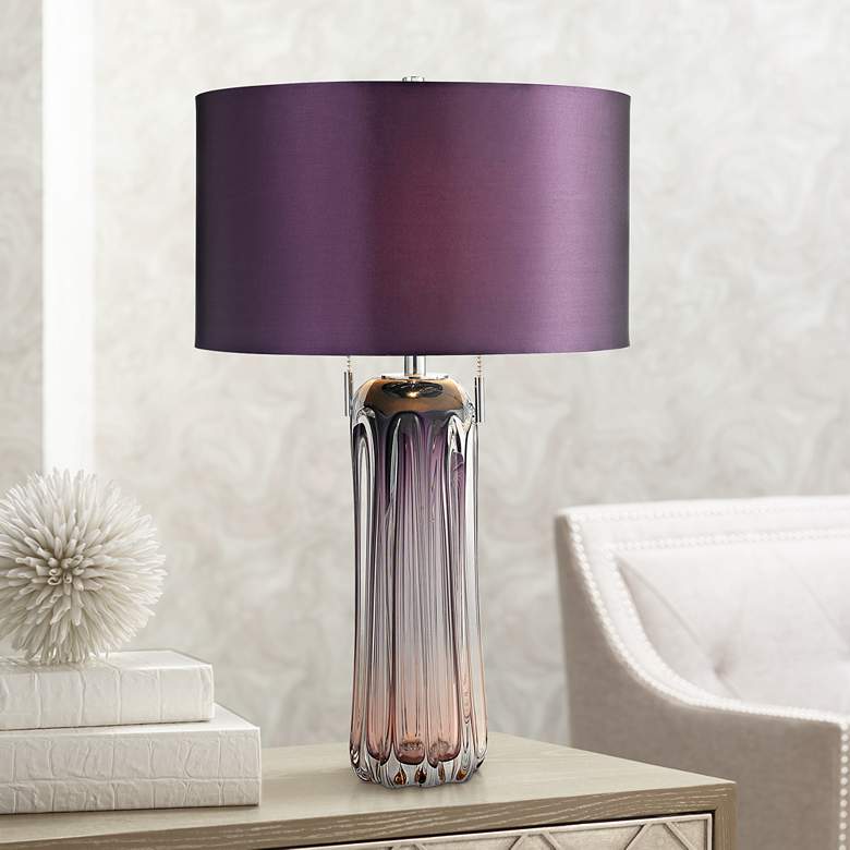 Image 1 Ferrara Purple Free Blown Glass Table Lamp