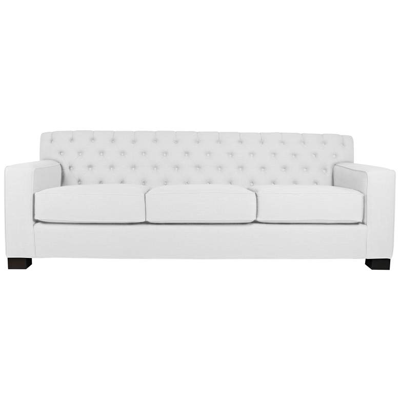 Image 1 Ferrara White 90 inch Wide Fabric Tufted Sofa