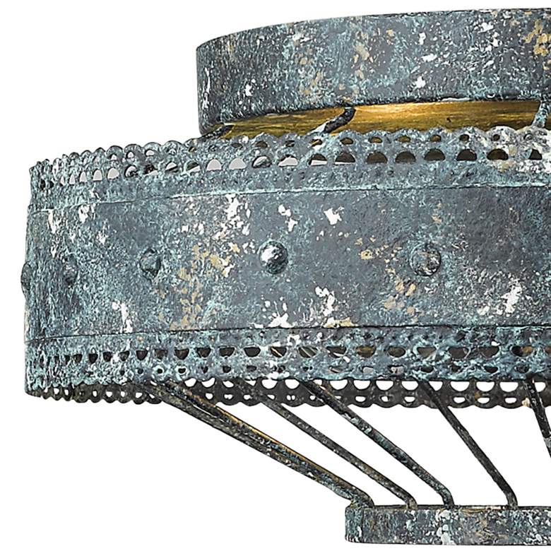 Image 2 Ferris 14" Wide Blue Verde Patina 2-Light Ceiling Light more views