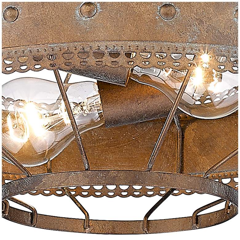 Image 3 Ferris 14" Wide Copper Patina 2-Light Ceiling Light more views