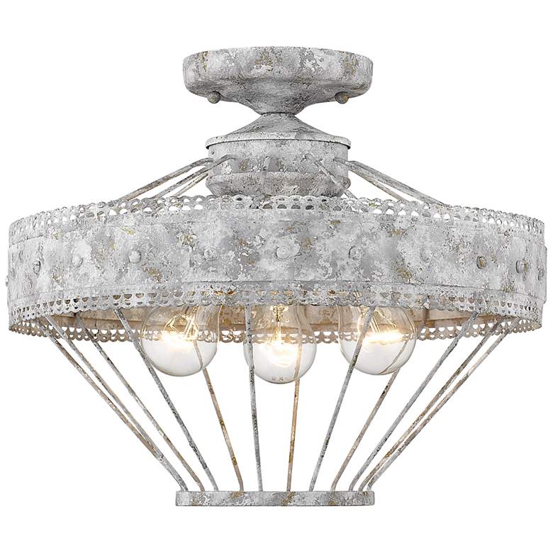 Image 2 Ferris 15 inch Wide Oyster 3-Light Ceiling Light