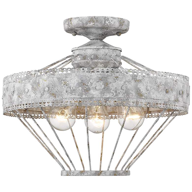 Image 2 Ferris 15" Wide Oyster 3-Light Ceiling Light