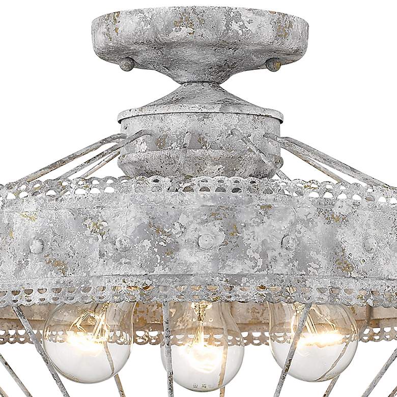Image 3 Ferris 15" Wide Oyster 3-Light Ceiling Light more views