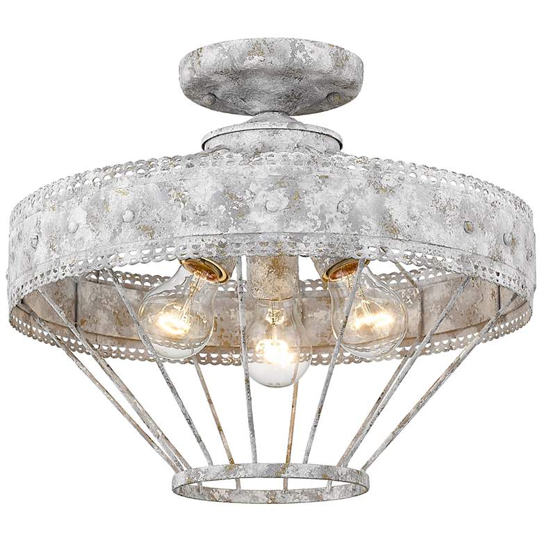 Image 5 Ferris 15" Wide Oyster 3-Light Ceiling Light more views