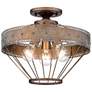 2_Ferris 15" Wide Rustic Copper Patina 3-Light Ceiling Light