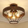 1_Ferris 15" Wide Rustic Copper Patina 3-Light Ceiling Light