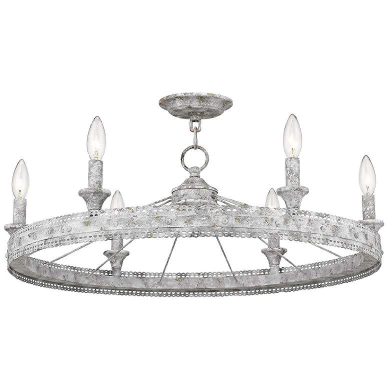 Image 1 Ferris 26 1/2 inch Wide Oyster 6-Light Ceiling Light