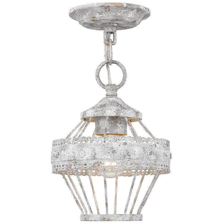 Image 1 Ferris 7 1/2" Wide Oyster 1-Light Semi-Flush