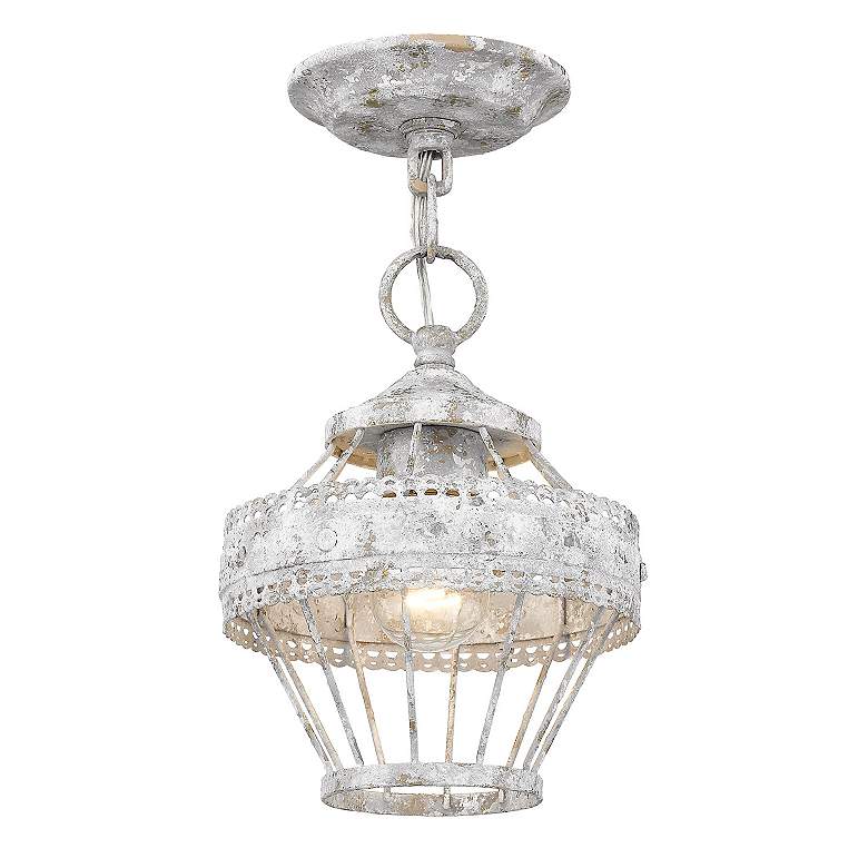Image 2 Ferris 7 1/2" Wide Oyster 1-Light Semi-Flush more views