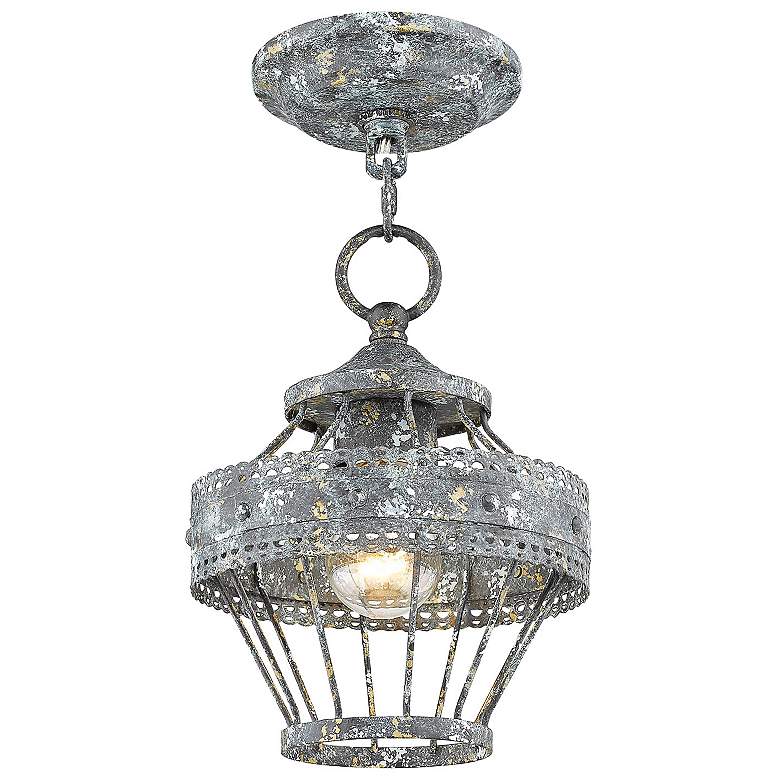 Image 1 Ferris 7 1/2"W Blue Verde Patina Convertible Ceiling Light