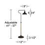 Ferris Adjustable Height Bronze Pharmacy Floor Lamp with Smart Socket