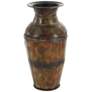Ferris Brown Metal Floral Relief Urn-Shaped Vases Set of 2
