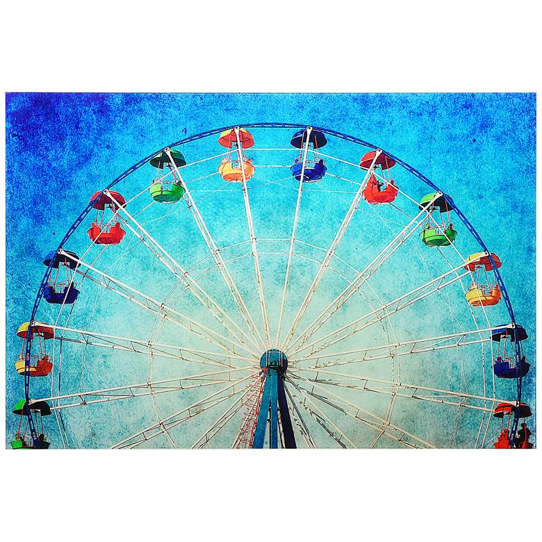 Image 2 Ferris Wheel 50 3/4"W Free Floating Glass Graphic Wall Art