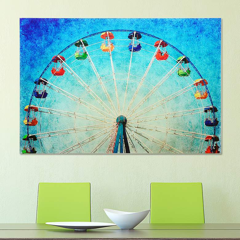 Image 1 Ferris Wheel 50 3/4 inchW Free Floating Glass Graphic Wall Art