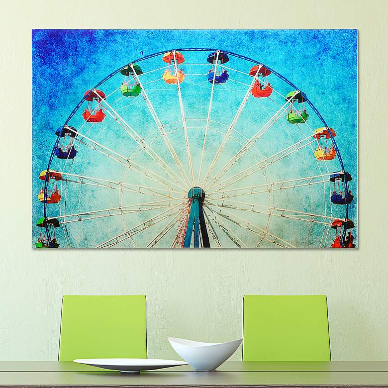 Image 1 Ferris Wheel 50 3/4"W Free Floating Glass Graphic Wall Art