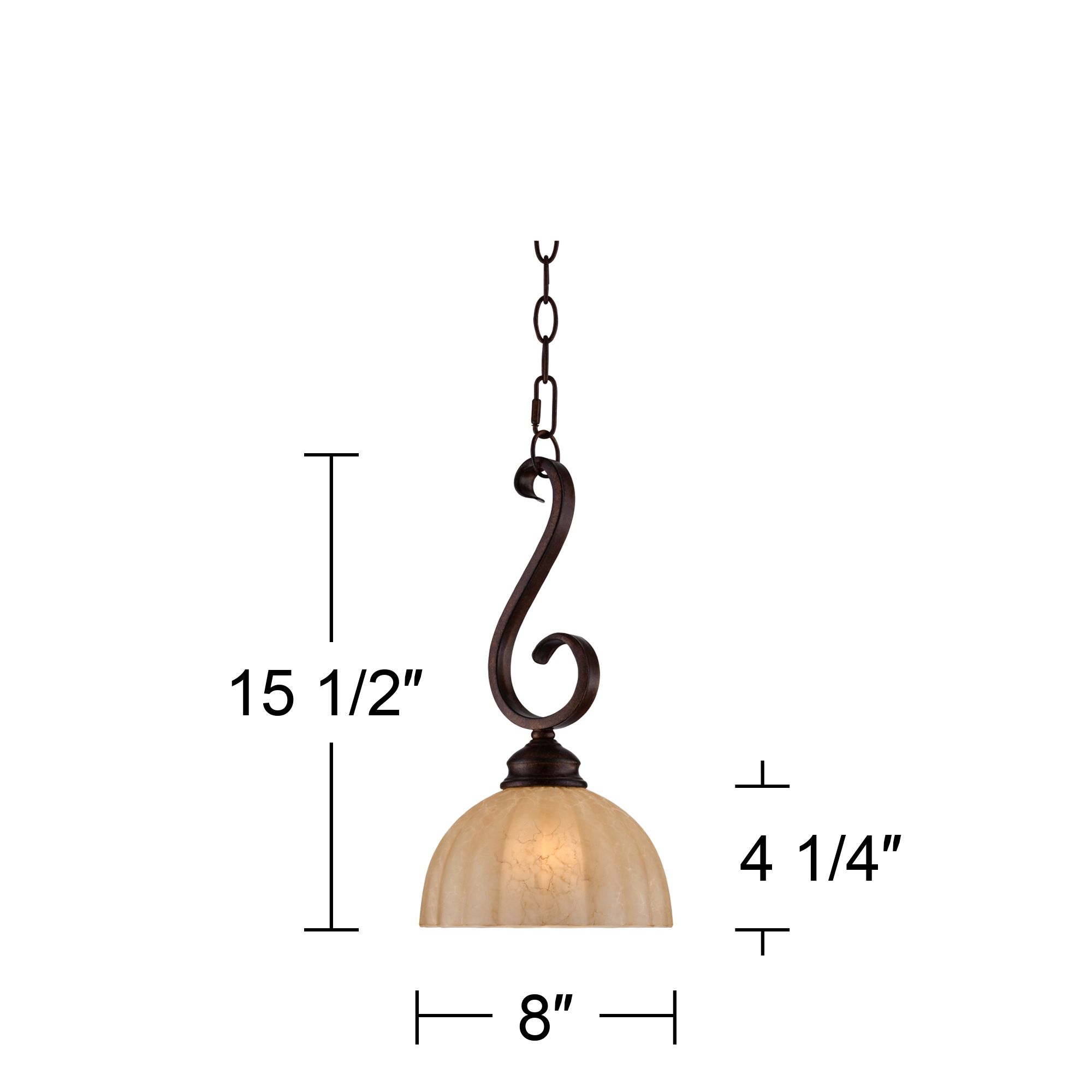 iron scroll pendant light