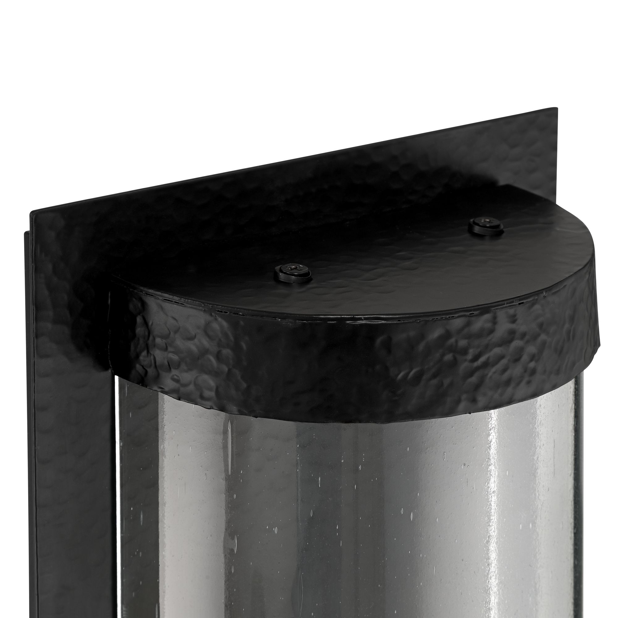 Image 2 Ferrum 16" High Hammered Black and Seedy Glass Outdoor Wall Light more views