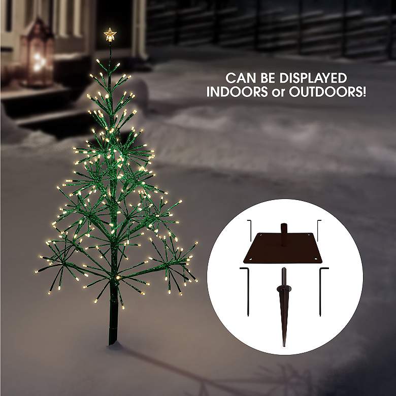 Image 4 Festive Green 53"/61"H LED Artificial Christmas Tree more views