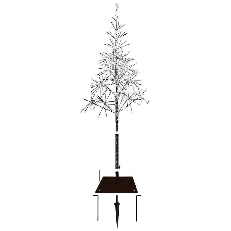 Image 2 Festive Silver 53"/61"H LED Artificial Christmas Tree
