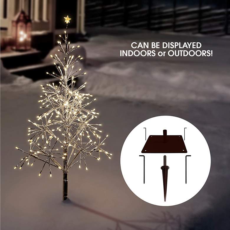 Image 4 Festive Silver 53"/61"H LED Artificial Christmas Tree more views