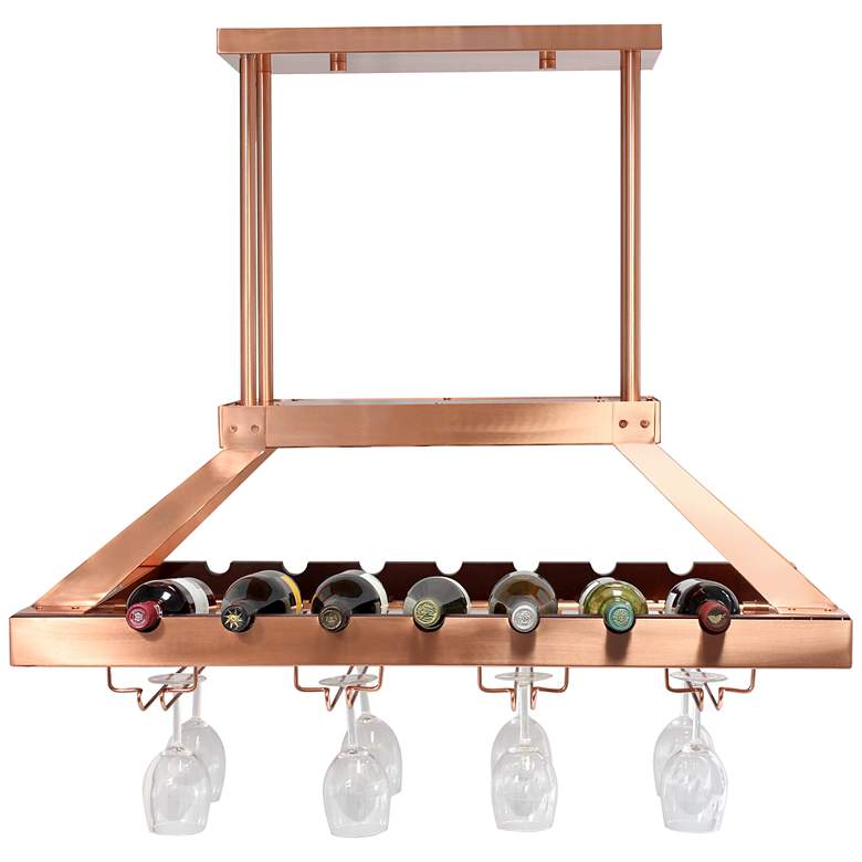 Image 1 Fete 36 1/4" Wide Copper 2-Light LED Wine Rack Chandelier
