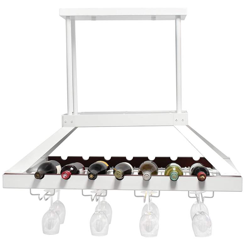 Image 1 Fete 36 1/4 inchW 2-Light White 2-Light LED Wine Rack Chandelier