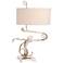 Fete Shiny Nickel Table Lamp with Fabric Shade