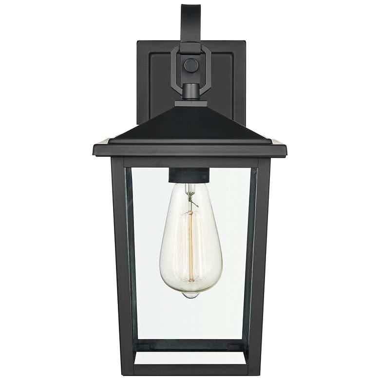 Image 1 Fetterton 14" High Powder-Coated Black Outdoor Wall Light