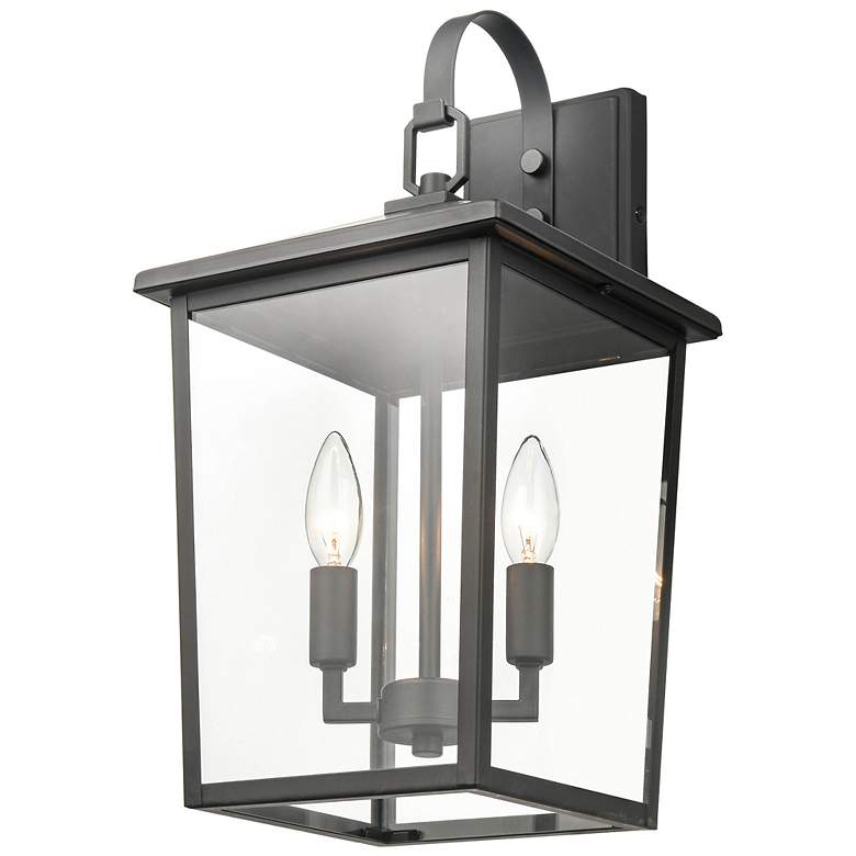 Image 5 Fetterton 18" High Powder-Coated Black Outdoor Wall Light more views