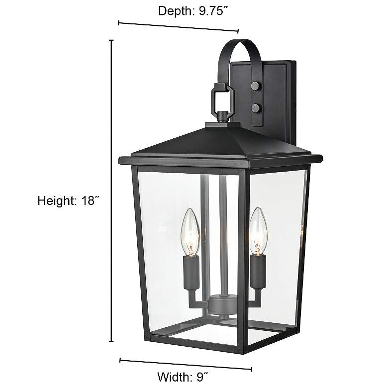 Image 6 Fetterton 18" High Powder-Coated Black Outdoor Wall Light more views