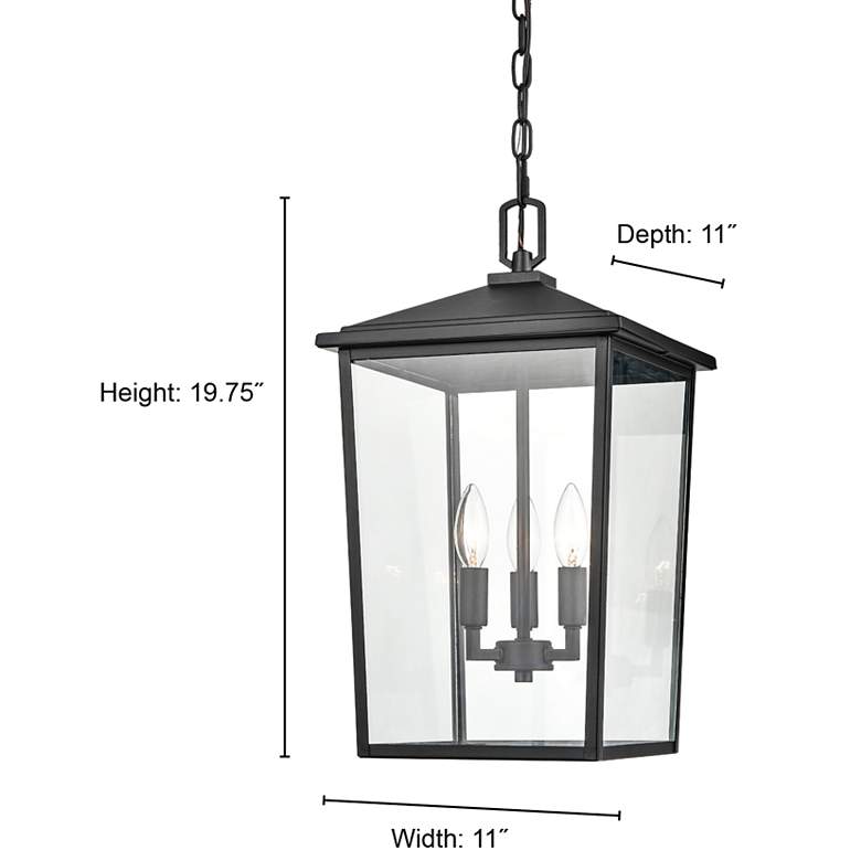 Image 6 Fetterton 19 3/4"H Powder-Coated Black Outdoor Hanging Light more views