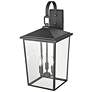 5_Fetterton 23 1/2" High Black 3-Light Outdoor Wall Light more views