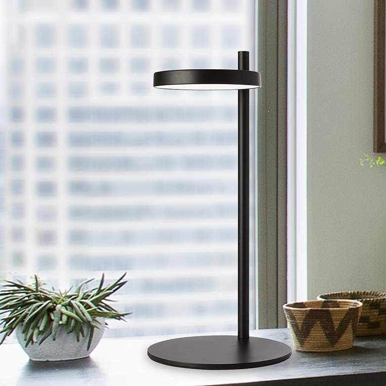 Image 1 Fia 15" High Matte Black LED Table Lamp