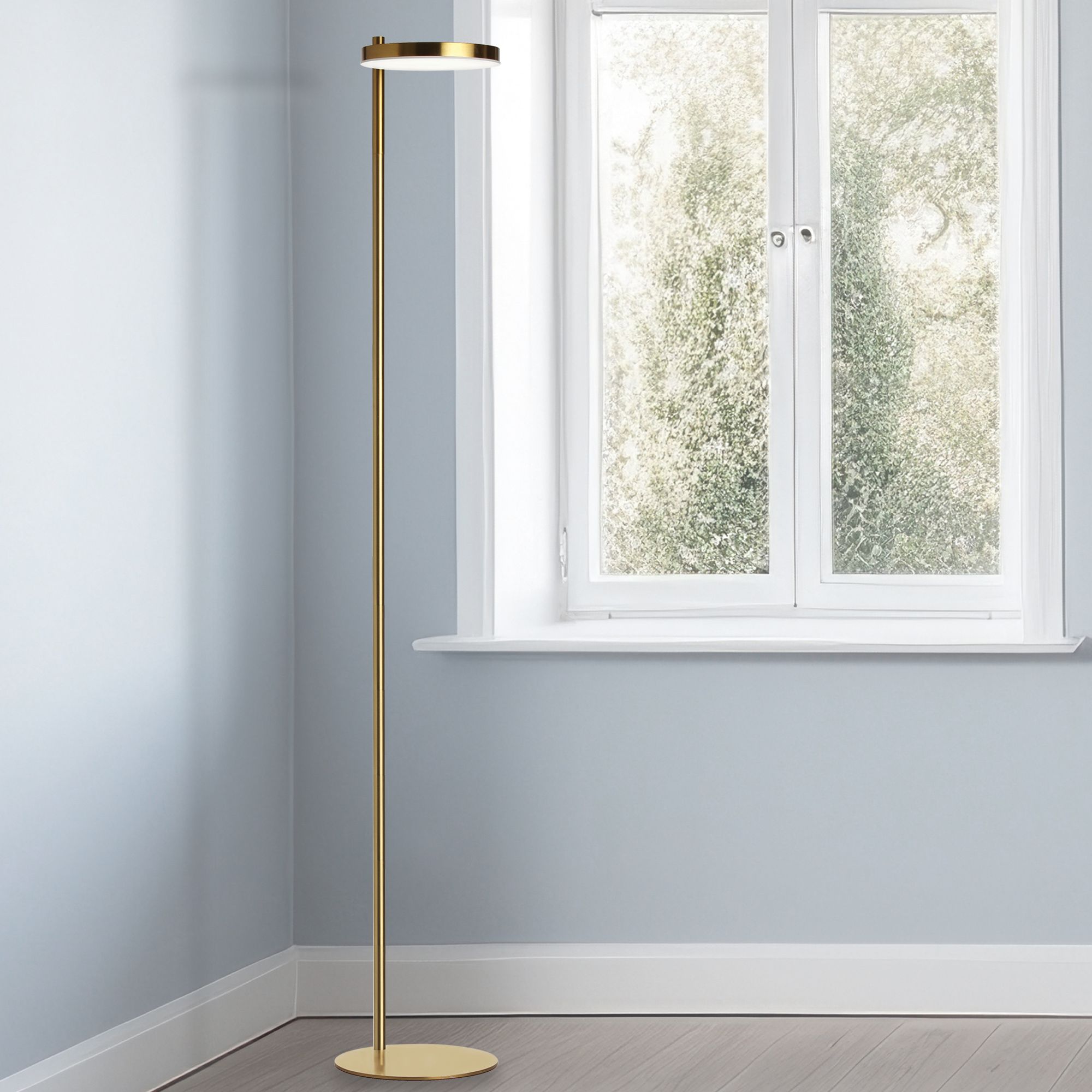 Image 2 Fia Aged Brass LED Floor Lamp more views