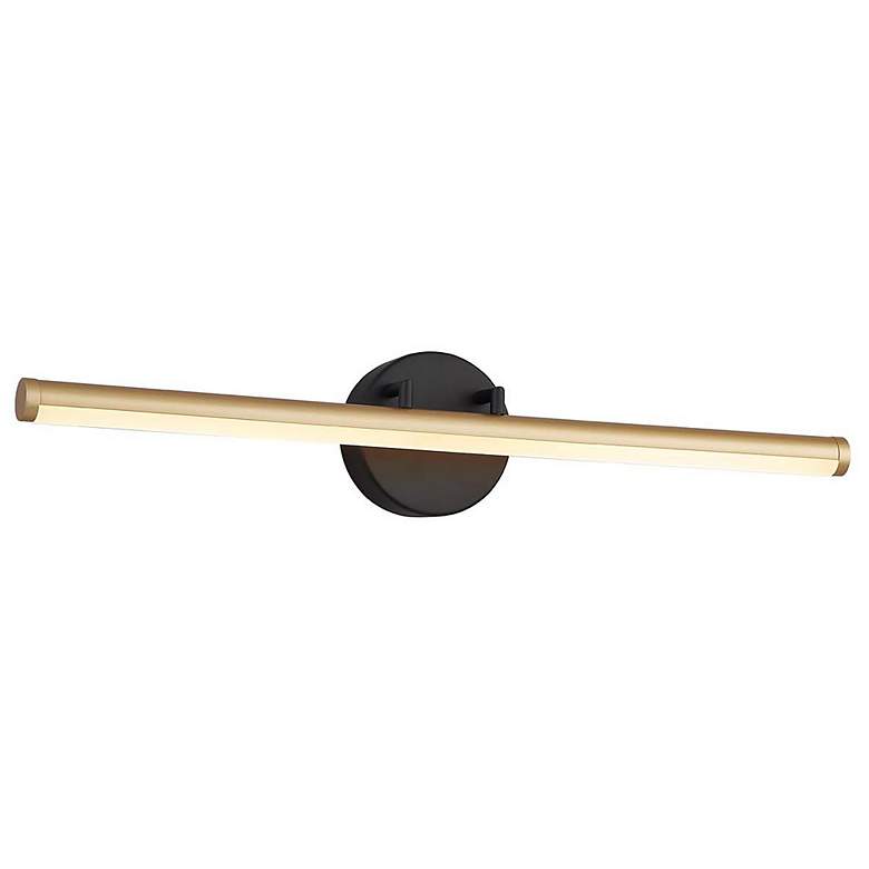 Image 1 Fianco 24 1/2" Wide Brass and Black Linear LED Bath Light