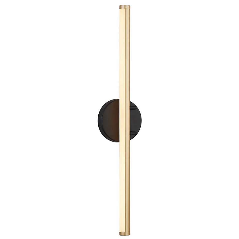 Image 2 Fianco 24 1/2" Wide Brass and Black Linear LED Bath Light more views