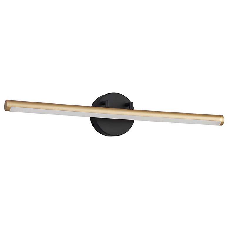 Image 3 Fianco 24 1/2" Wide Brass and Black Linear LED Bath Light more views