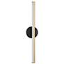 4_Fianco 24 1/2" Wide Brass and Black Linear LED Bath Light more views