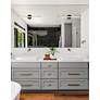5_Fianco 24 1/2" Wide Brass and Black Linear LED Bath Light more views