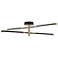 Fianco 36"W Matte Black and Brass LED Linear Ceiling light