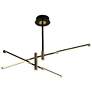Fianco 37" Wide Matte Black 4-Light LED Chandelier with Brass Accents