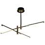 Thumbnail1 of Fianco 37" Wide Matte Black and Brass 4-Light LED Chandelier