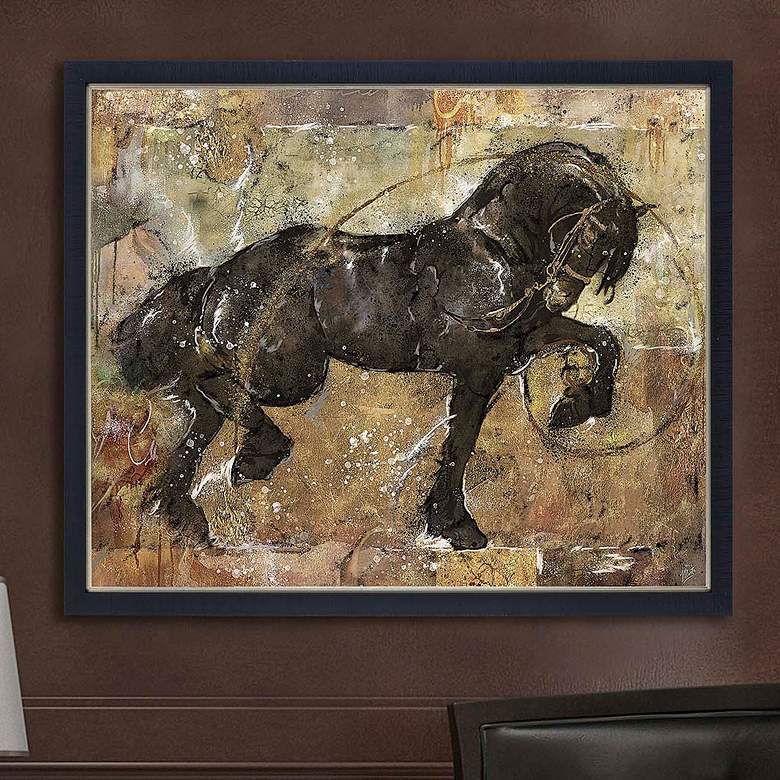 Image 1 Fibonacci Horse 52" Wide Rectangular Giclee Framed Wall Art
