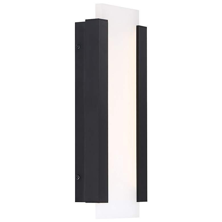 Image 1 Fiction 14.13 inchH x 5.63 inchW 1-Light Outdoor Wall Light in Black