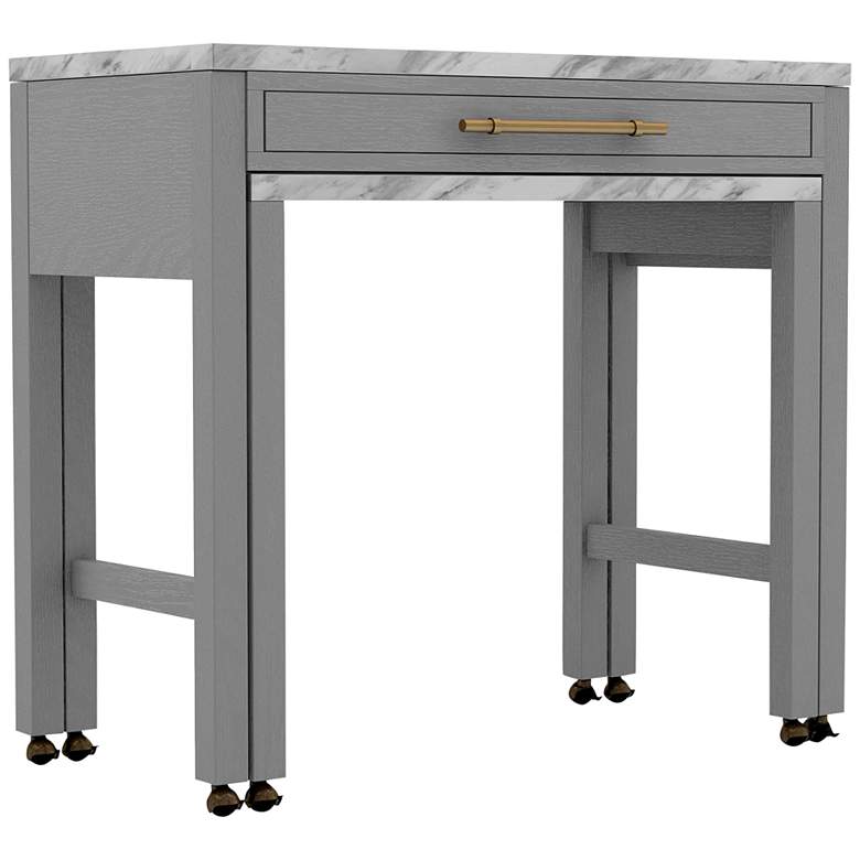 Image 1 Ficus 39" Wide White Light Gray Wood Counter Height Table