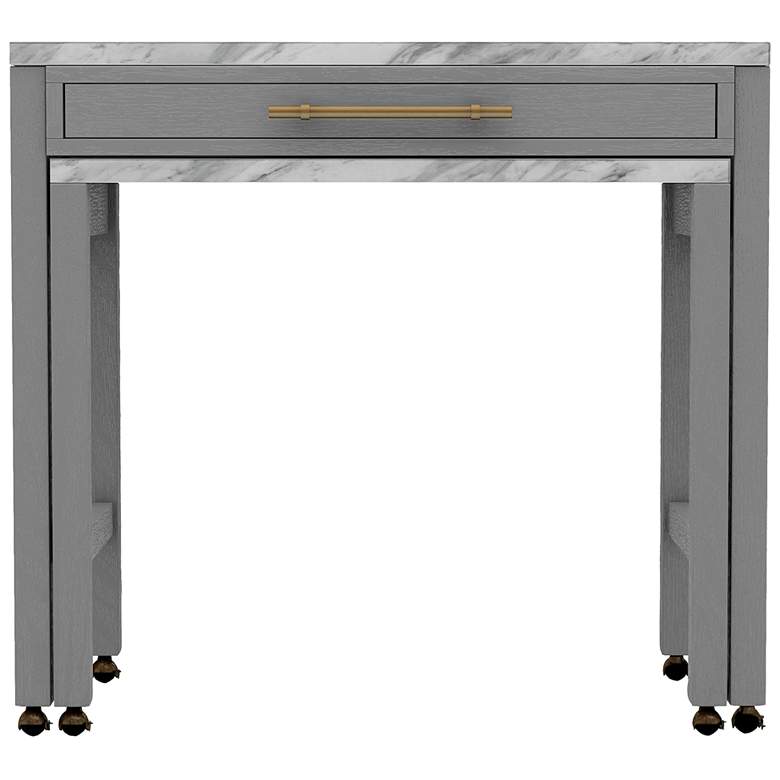 Image 2 Ficus 39" Wide White Light Gray Wood Counter Height Table more views