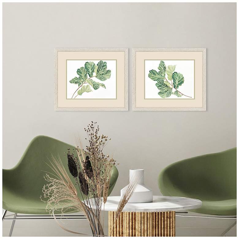 Image 4 Fiddle Fig Leaf 20"W x 17"H Framed Art Set of 2 more views